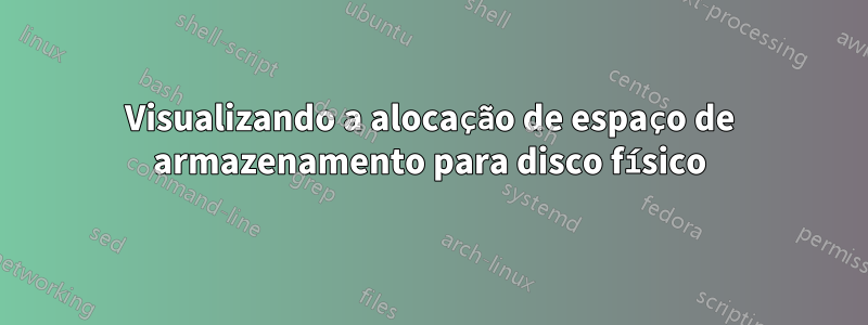 Visualizando a alocação de espaço de armazenamento para disco físico