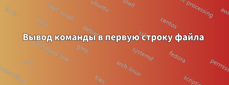 Вывод команды в первую строку файла