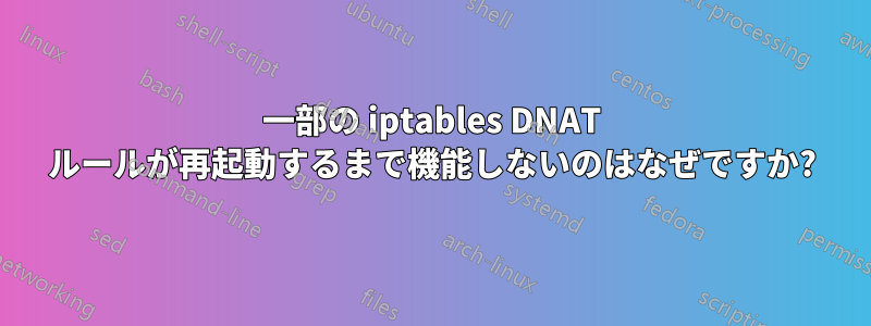 一部の iptables DNAT ルールが再起動するまで機能しないのはなぜですか?