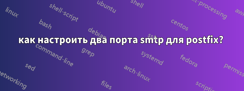 как настроить два порта smtp для postfix?
