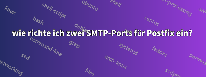 wie richte ich zwei SMTP-Ports für Postfix ein?