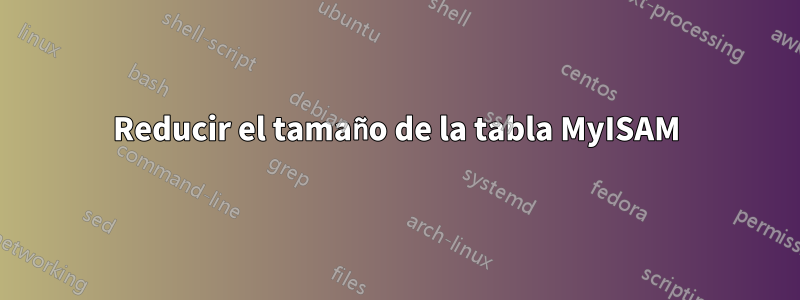 Reducir el tamaño de la tabla MyISAM