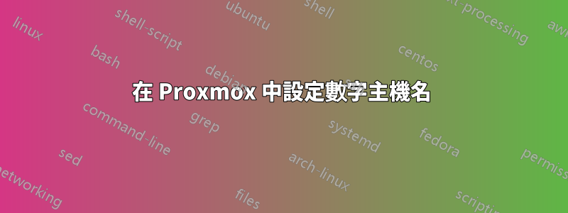 在 Proxmox 中設定數字主機名