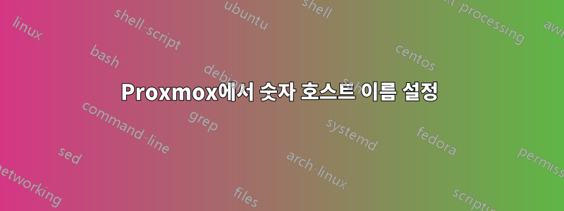 Proxmox에서 숫자 호스트 이름 설정