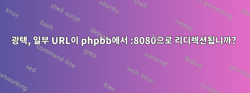 광택, 일부 URL이 phpbb에서 :8080으로 리디렉션됩니까?