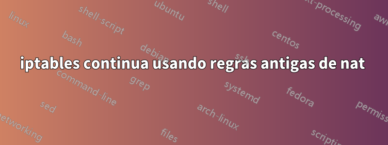 iptables continua usando regras antigas de nat