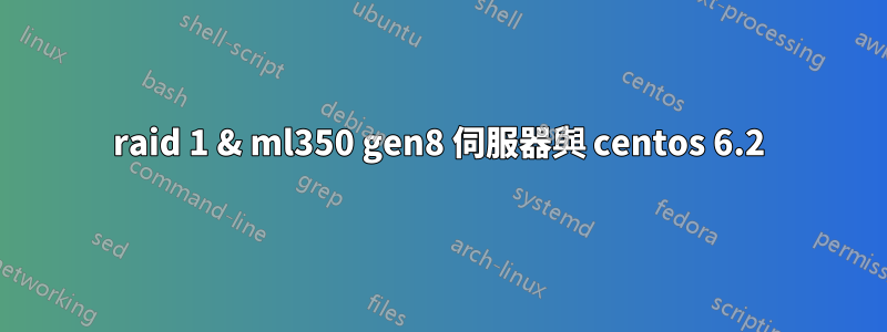 raid 1 & ml350 gen8 伺服器與 centos 6.2