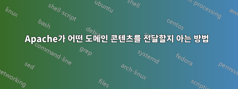 Apache가 어떤 도메인 콘텐츠를 전달할지 아는 방법 