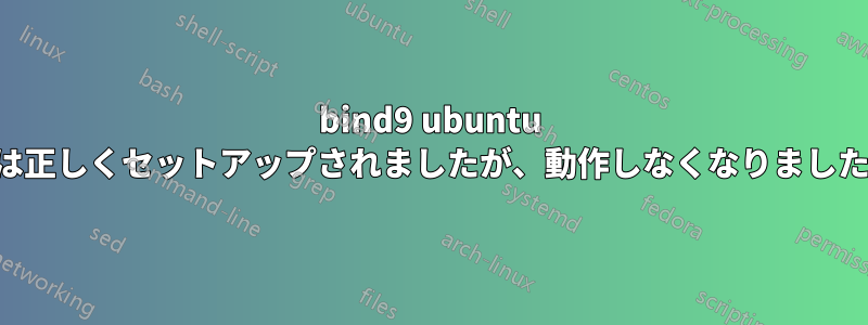 bind9 ubuntu は正しくセットアップされましたが、動作しなくなりました