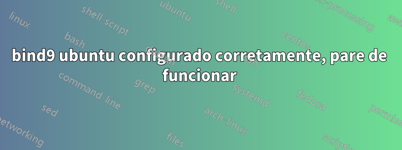 bind9 ubuntu configurado corretamente, pare de funcionar
