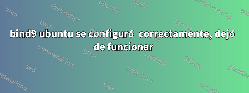 bind9 ubuntu se configuró correctamente, dejó de funcionar