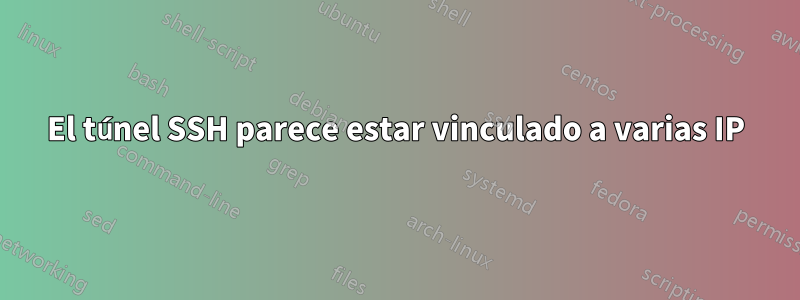 El túnel SSH parece estar vinculado a varias IP