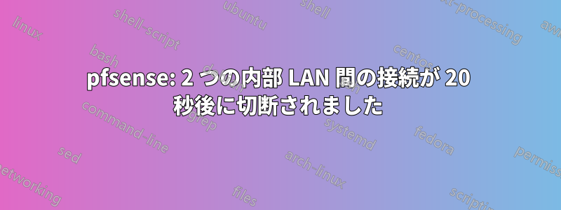 pfsense: 2 つの内部 LAN 間の接続が 20 秒後に切断されました