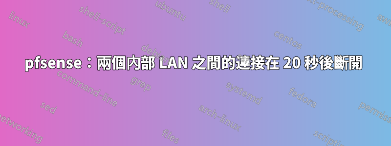 pfsense:兩個內部 LAN 之間的連接在 20 秒後斷開