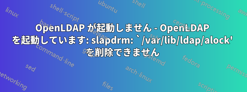 OpenLDAP が起動しません - OpenLDAP を起動しています: slapdrm: `/var/lib/ldap/alock' を削除できません