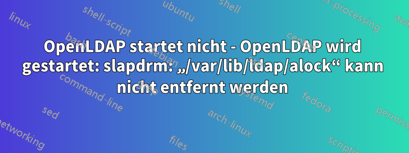 OpenLDAP startet nicht - OpenLDAP wird gestartet: slapdrm: „/var/lib/ldap/alock“ kann nicht entfernt werden