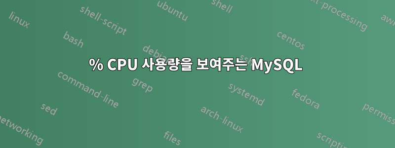 100% CPU 사용량을 보여주는 MySQL