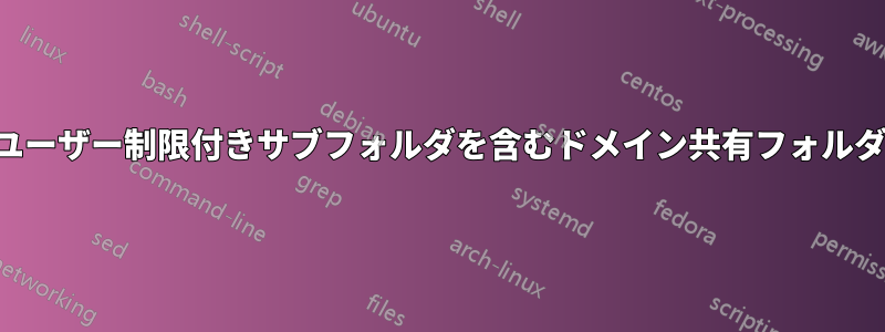 ユーザー制限付きサブフォルダを含むドメイン共有フォルダ