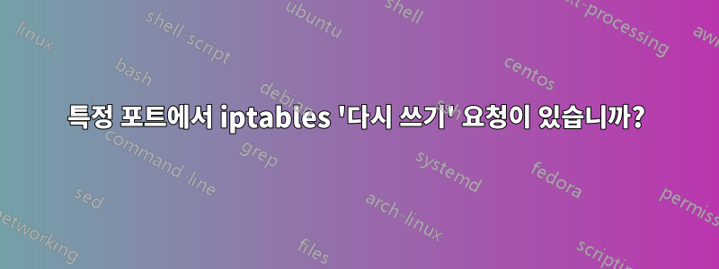 특정 포트에서 iptables '다시 쓰기' 요청이 있습니까?