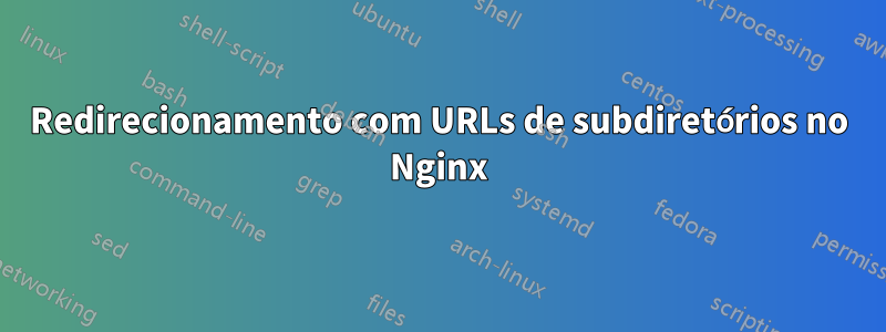 Redirecionamento com URLs de subdiretórios no Nginx