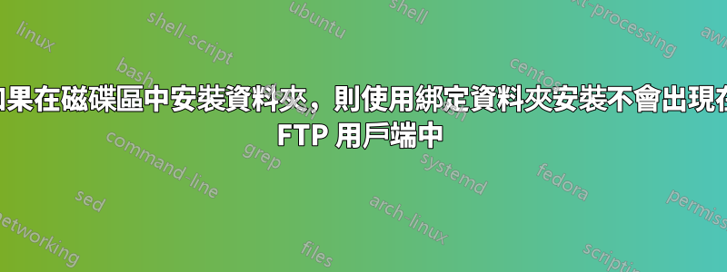 如果在磁碟區中安裝資料夾，則使用綁定資料夾安裝不會出現在 FTP 用戶端中