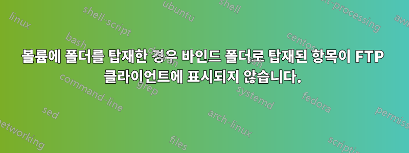 볼륨에 폴더를 탑재한 경우 바인드 폴더로 탑재된 항목이 FTP 클라이언트에 표시되지 않습니다.