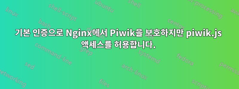 기본 인증으로 Nginx에서 Piwik을 보호하지만 piwik.js 액세스를 허용합니다.