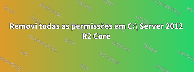 Removi todas as permissões em C:\ Server 2012 R2 Core