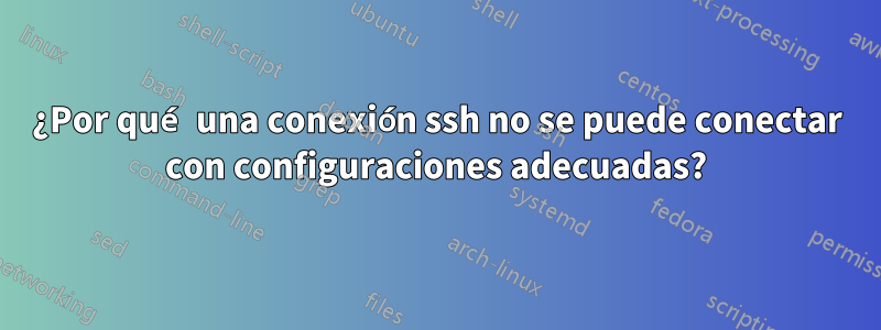 ¿Por qué una conexión ssh no se puede conectar con configuraciones adecuadas?