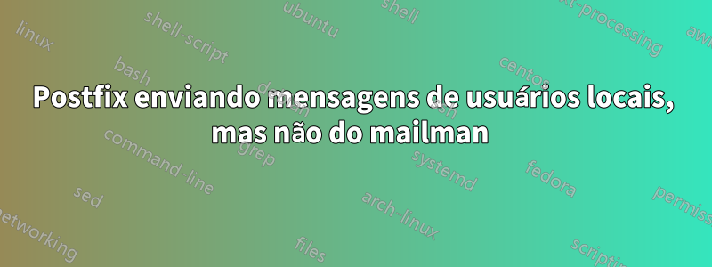 Postfix enviando mensagens de usuários locais, mas não do mailman 