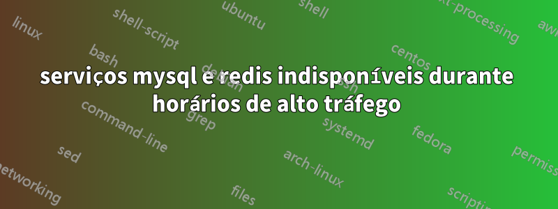 serviços mysql e redis indisponíveis durante horários de alto tráfego