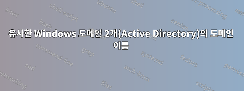 유사한 Windows 도메인 2개(Active Directory)의 도메인 이름