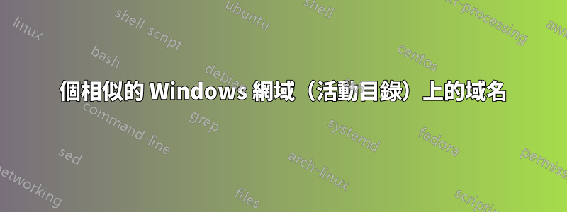 2 個相似的 Windows 網域（活動目錄）上的域名