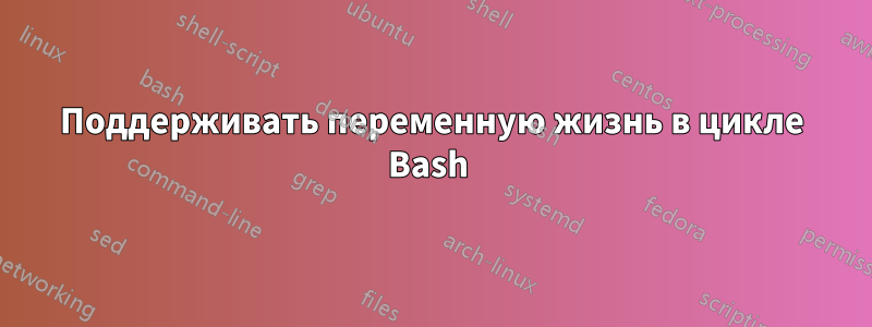 Поддерживать переменную жизнь в цикле Bash 