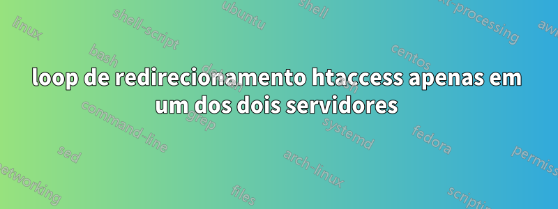 loop de redirecionamento htaccess apenas em um dos dois servidores