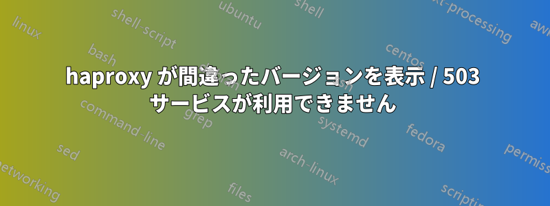 haproxy が間違ったバージョンを表示 / 503 サービスが利用できません