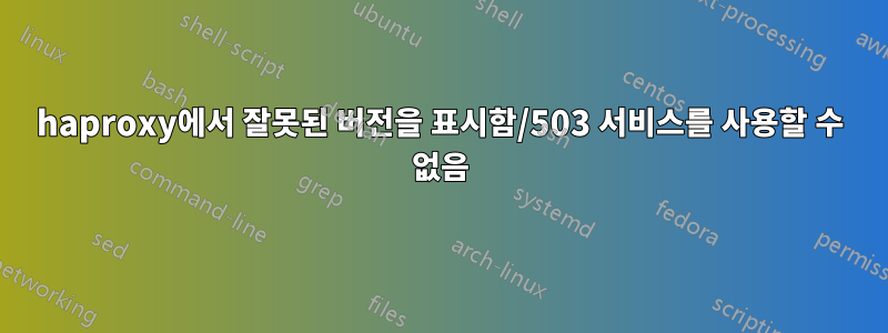 haproxy에서 잘못된 버전을 표시함/503 서비스를 사용할 수 없음