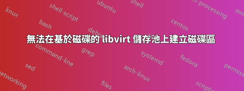 無法在基於磁碟的 libvirt 儲存池上建立磁碟區