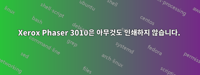 Xerox Phaser 3010은 아무것도 인쇄하지 않습니다.