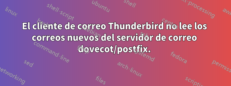 El cliente de correo Thunderbird no lee los correos nuevos del servidor de correo dovecot/postfix.