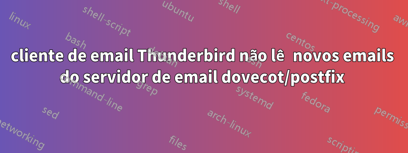 cliente de email Thunderbird não lê novos emails do servidor de email dovecot/postfix