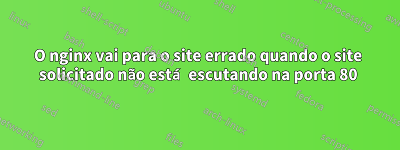 O nginx vai para o site errado quando o site solicitado não está escutando na porta 80