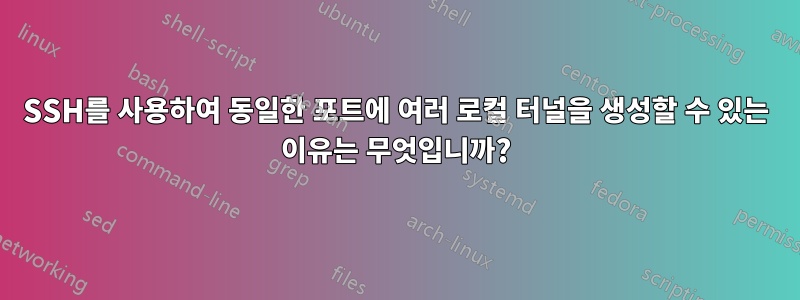 SSH를 사용하여 동일한 포트에 여러 로컬 터널을 생성할 수 있는 이유는 무엇입니까?