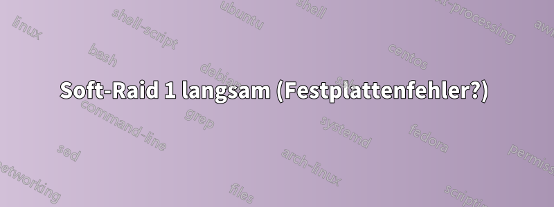 Soft-Raid 1 langsam (Festplattenfehler?)