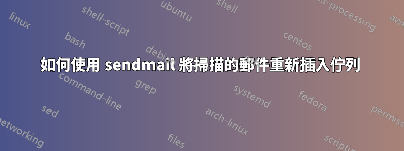 如何使用 sendmail 將掃描的郵件重新插入佇列