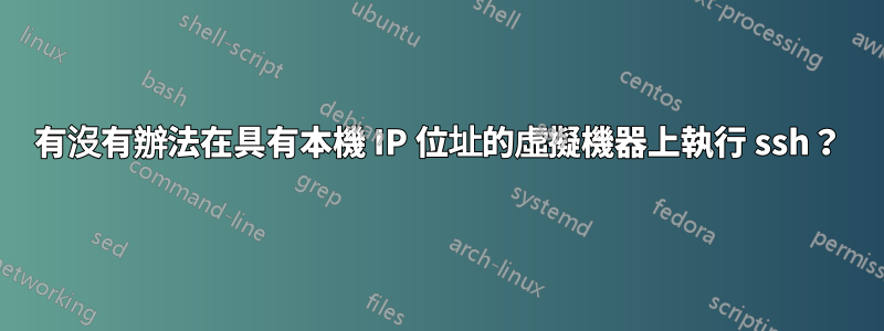 有沒有辦法在具有本機 IP 位址的虛擬機器上執行 ssh？