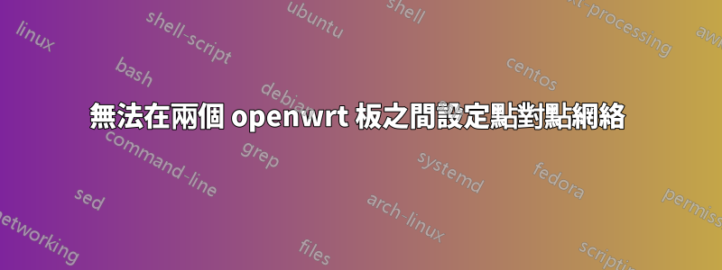 無法在兩個 openwrt 板之間設定點對點網絡