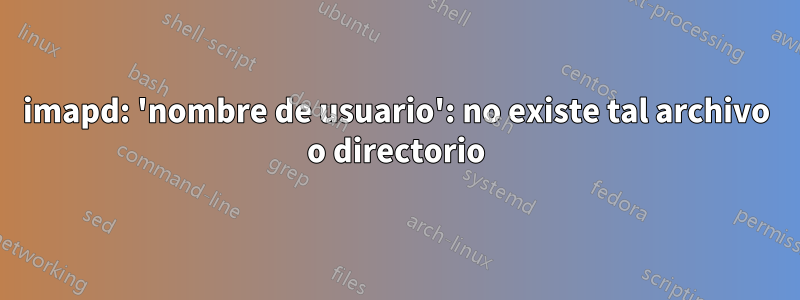 imapd: 'nombre de usuario': no ​​existe tal archivo o directorio