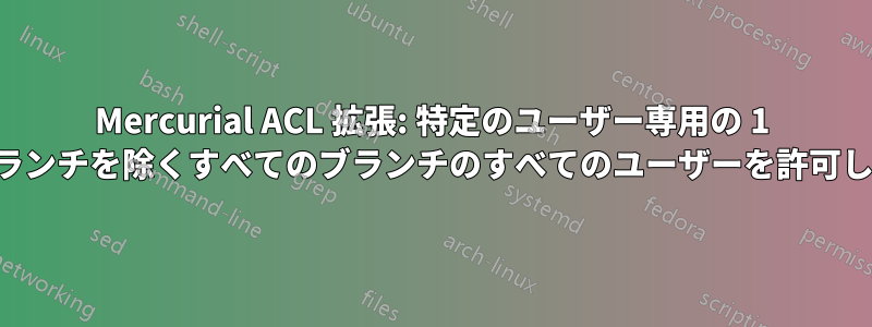 Mercurial ACL 拡張: 特定のユーザー専用の 1 つのブランチを除くすべてのブランチのすべてのユーザーを許可します。