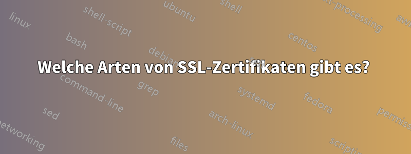 Welche Arten von SSL-Zertifikaten gibt es?